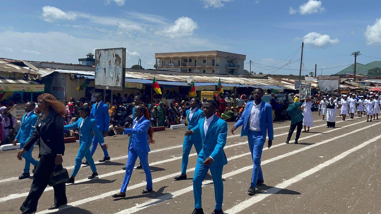Students in campus procession